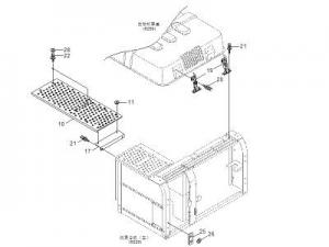 侧罩盖/发动机罩盖/韩国现代挖掘机正品配件